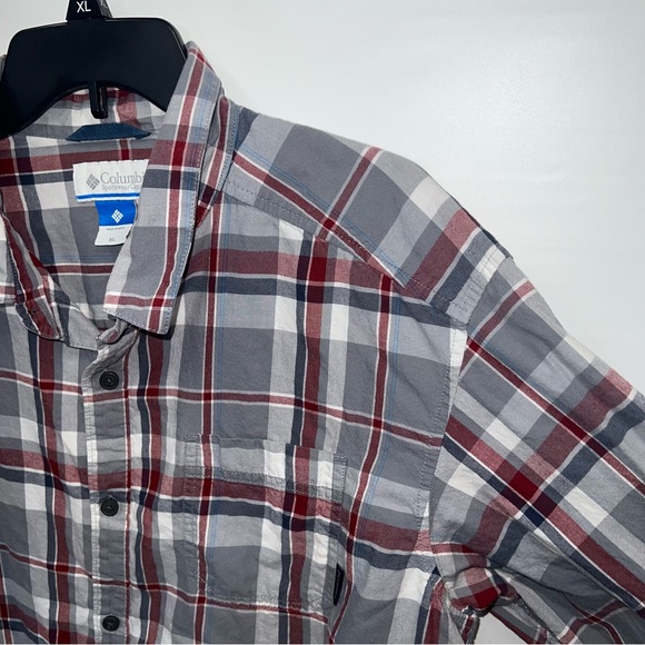 Columbia Button Up Adult XL Mens Multicolor Plaid Long Sleeve 100% Cotton Shirt - Picture 6 of 16